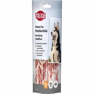 تشویقی سگ تریکسی دنتال مدادی دور گوشت ماهی رولی